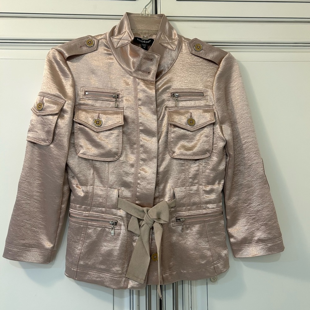 Rose gold 2 piece set with top jacket and mini skirt